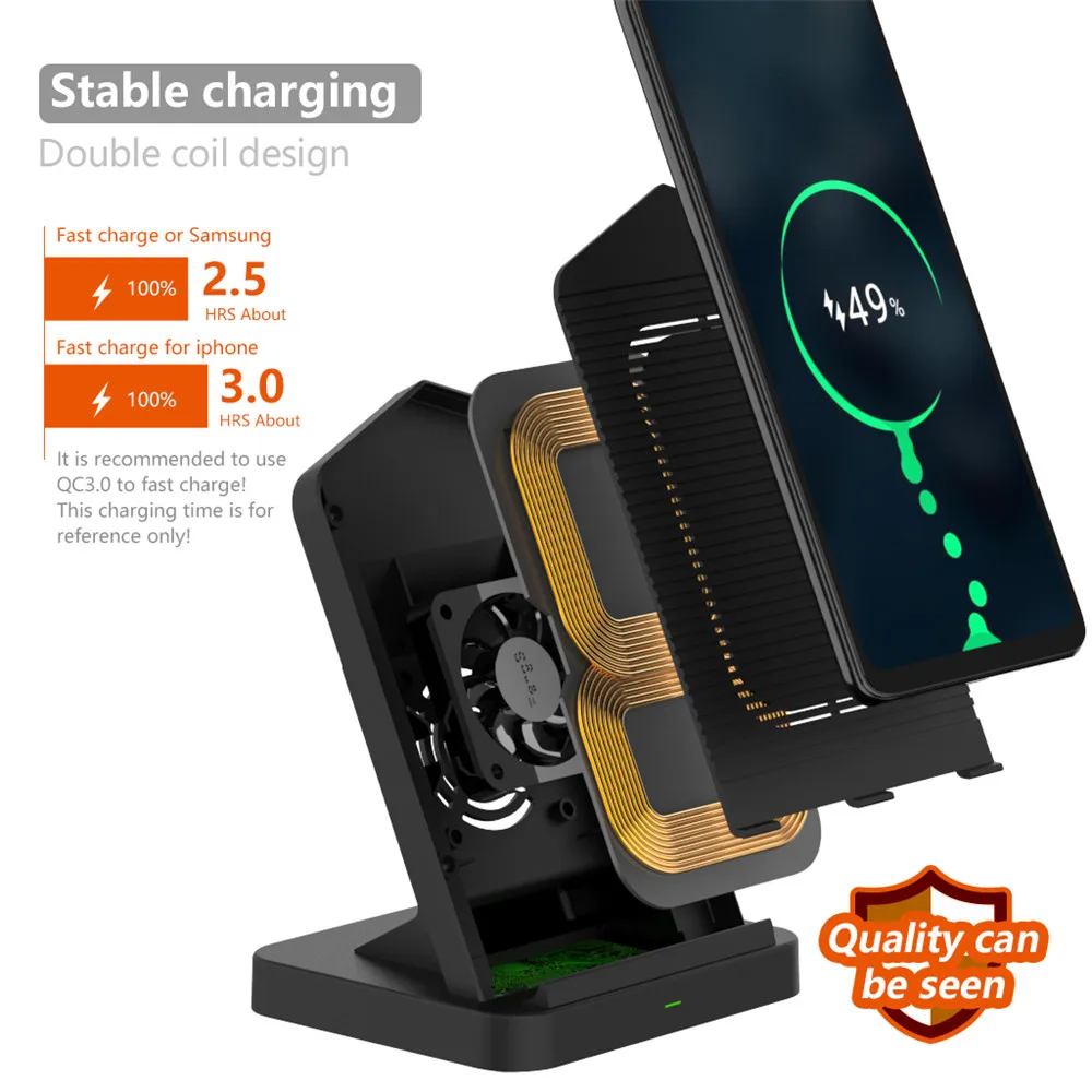 Беспроводное зарядное устройство Qi Smart Quick Charge быстрое зарядное устройство 10 Вт для iPhone X XR XS 8 plus для Sumsung S9 S10 Note 9 Qi Беспроводное зарядное устройство