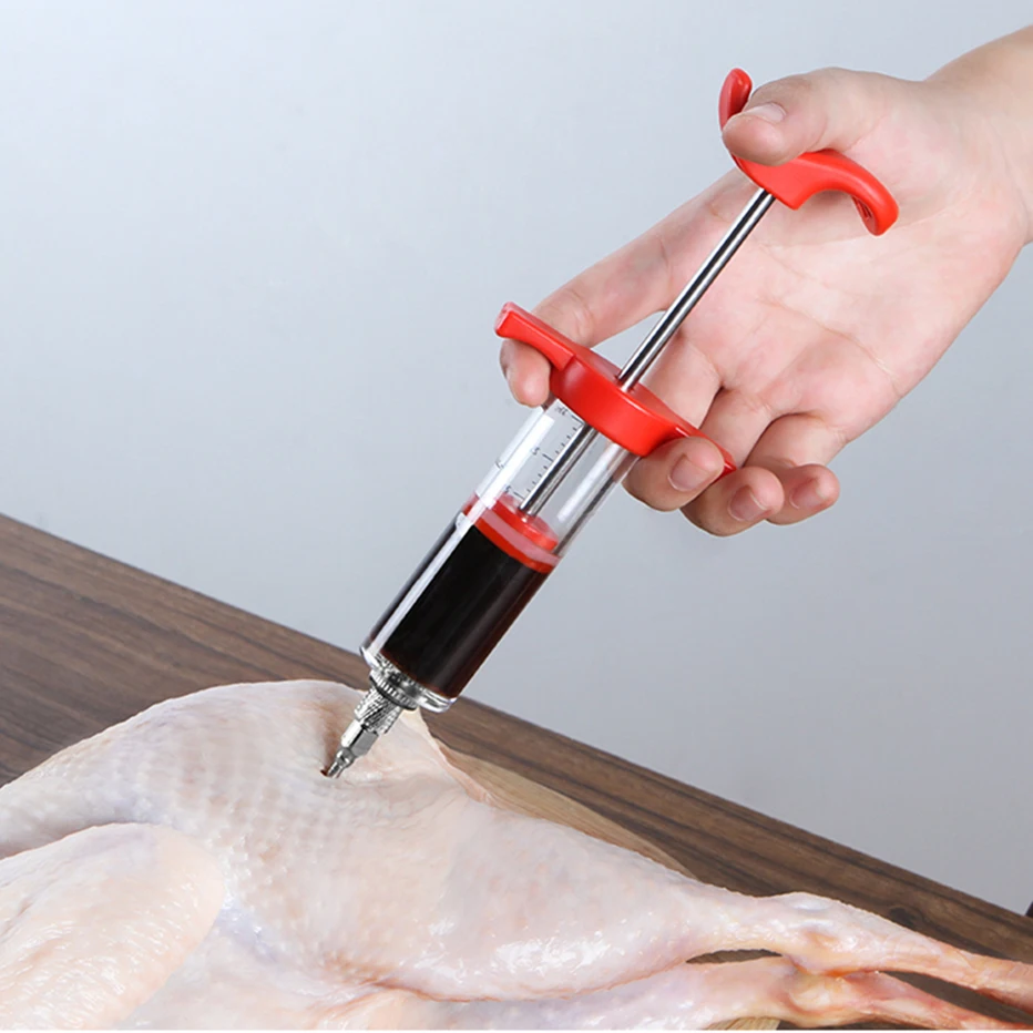 BBQ Meat Syringe Marinade Injector Turkey Chicken Flavor Syringe Kitchen Cooking Syinge Accessories meat injector syringe