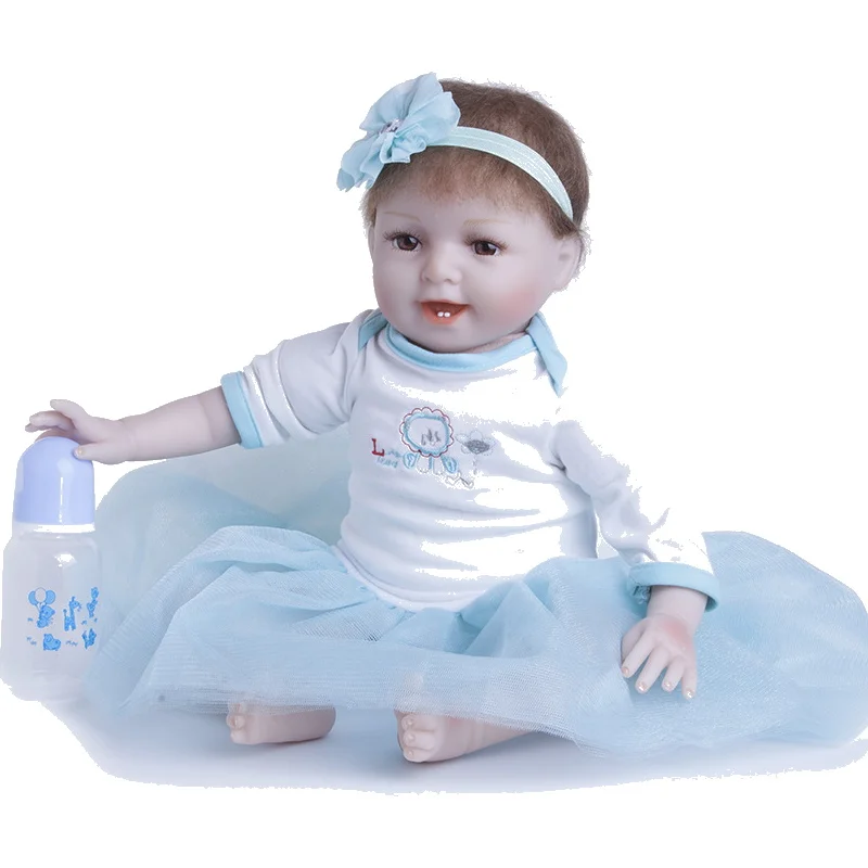 22 дюйма 55 см Кукла Reborn настоящая как улыбка девочка Мягкий силикон Baby Alive Bebe кукла
