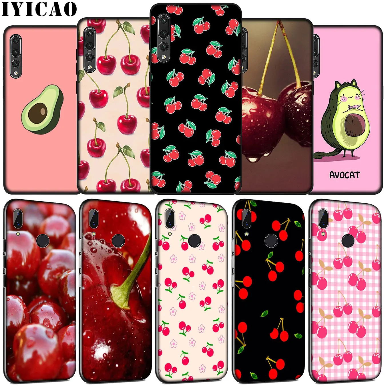 IYICAO Cherry summer fruit Soft Silicone Phone Case for Huawei P30 P20 Pro P10 P9 Lite Mini 2017 2016 Cover P Smart Z 2019 | Мобильные