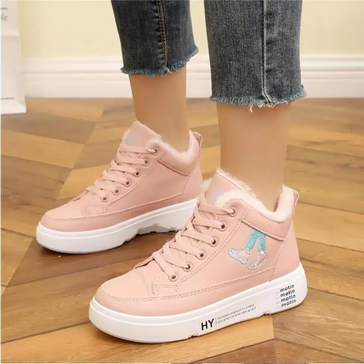 Botas mujer invierno; очень уверенные женские зимние кроссовки; уличные зимние ботинки с высоким берцем для отдыха; модная женская зимняя обувь на платформе