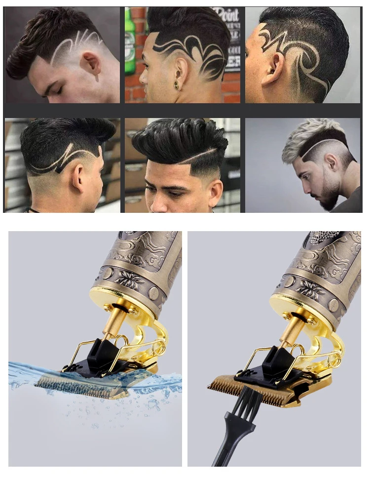 USB Hair Clipper Trimmer Electric Cordless Baldheaded Men Barber Hair + cutter head