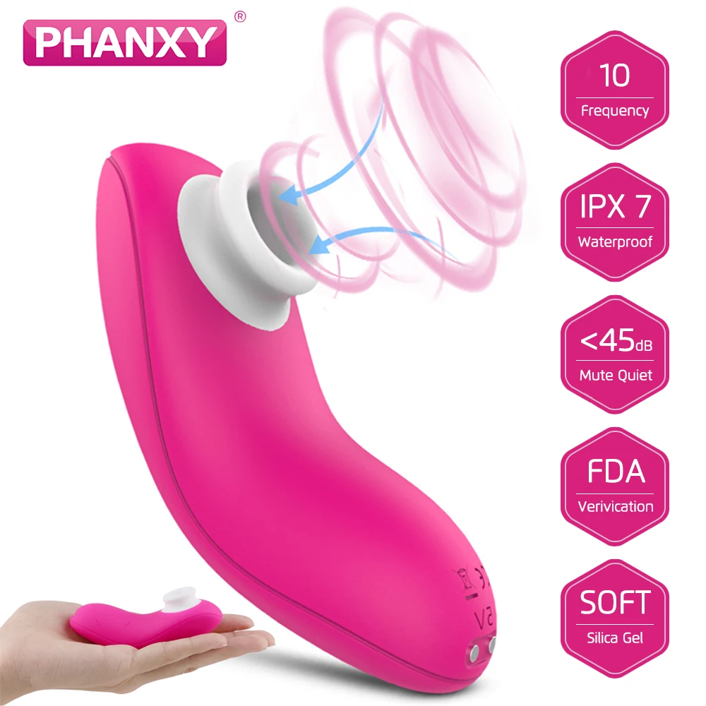 PHANXY на присосках для клитора Стимулятор массажер сосков Женский лижущий язык