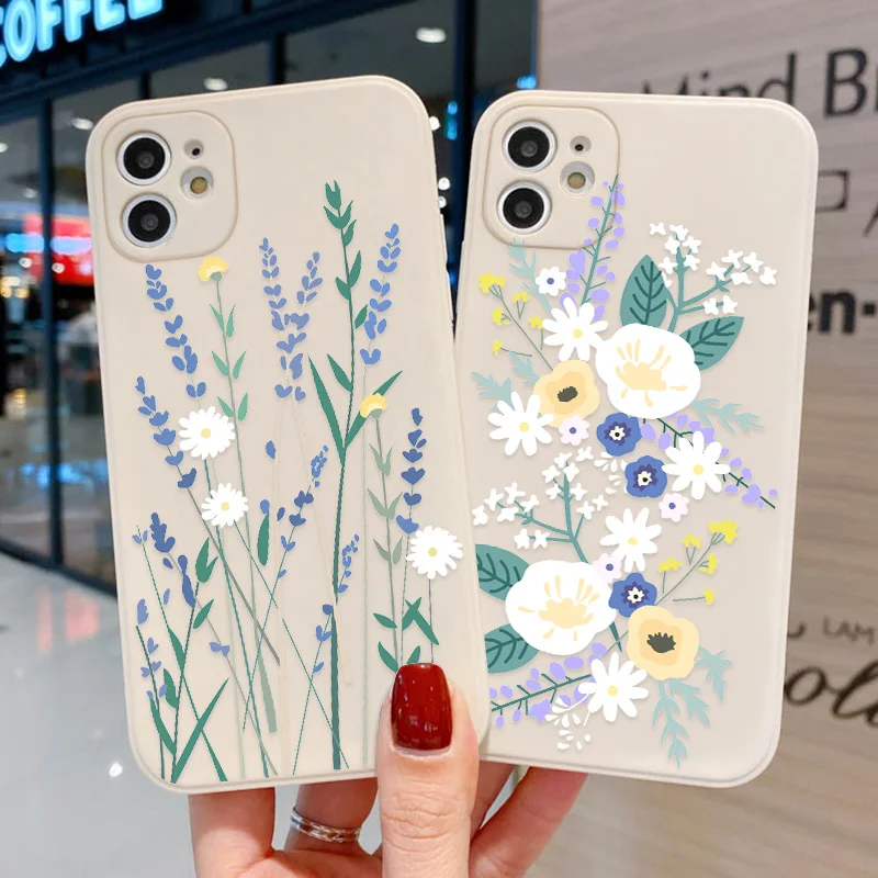 Flower Phone Cases For Samsung A12 Case On Samsung A51 A50 A32 A31 A 12 32 51 M12 A50S A30S A71 Camera Lens Protection TPU Cover