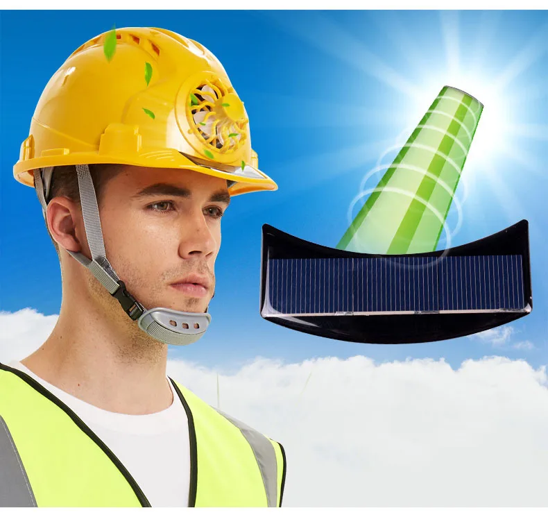 Solar Power Fan Helmet Outdoor Working Safety Hard Hat Construction Workplace ABS material Protective Cap Powered by Solar Panel (17)