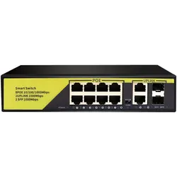 Poe gigabit switch de rede 10/100/1000mbps 8 porto poe + 2 uplinks + 2 802.3 af/at switch ethernet para câmera ip/sem fio ap