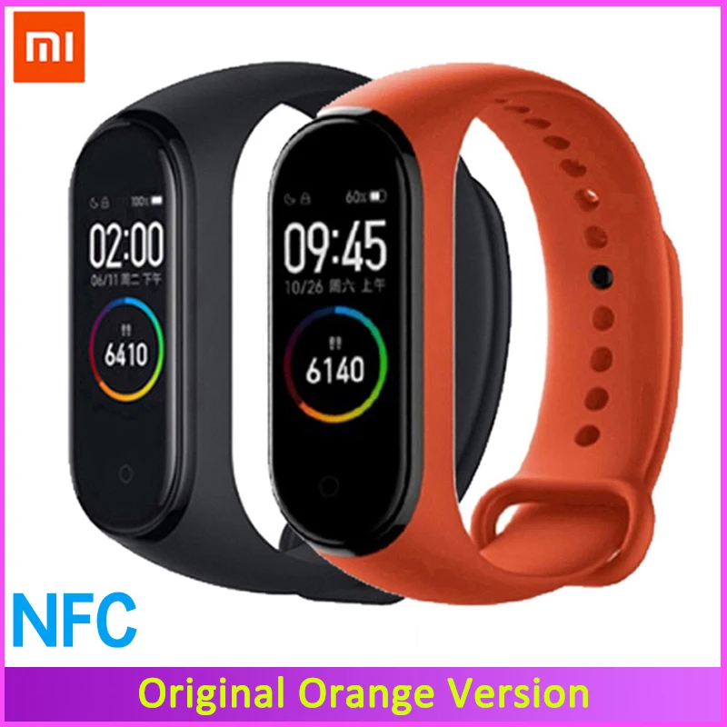 Фирменный умный браслет Xiaomi Mi Band 4 фитнес трекер пульса цветной сенсорный экран