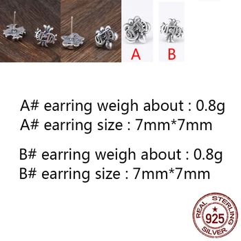 

E01-15 S925 sterling silver earrings personality retro wild punk hip-hop style ship anchor cross flower jewelry simple shape