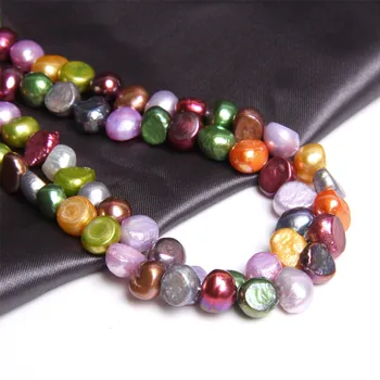 

8-9mm Natural Baroque Pearls Multi-color Mixed Freshwater Pearl Potato Irregular Round Rainbow Perle Beads For Jewelry Making 14