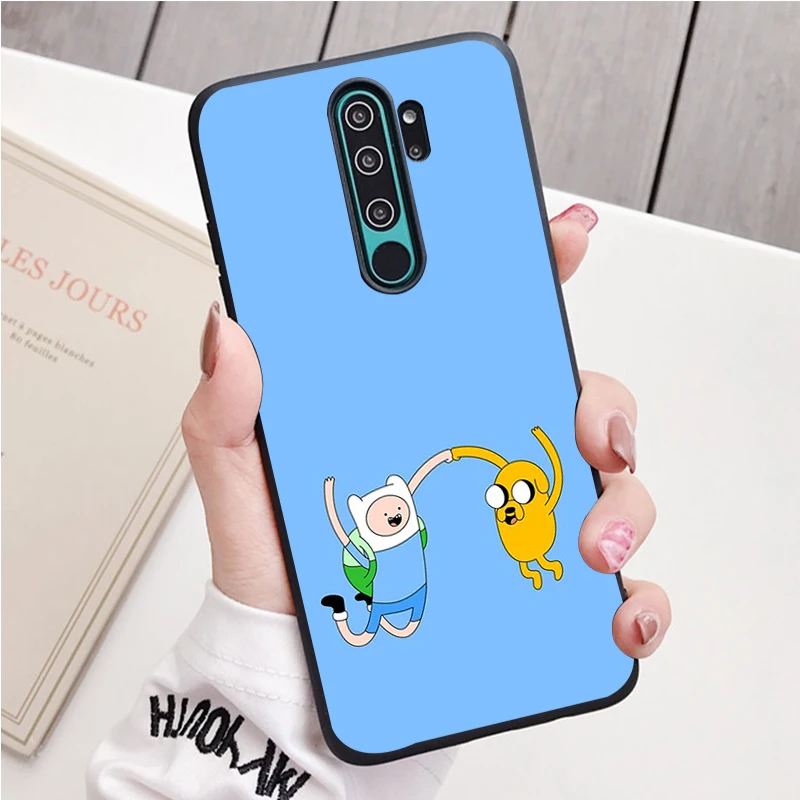 xiaomi leather case handle adventure time black Silicone Phone Case For Redmi note 9 8 7 Pro S 8T 7A Cover xiaomi leather case charging