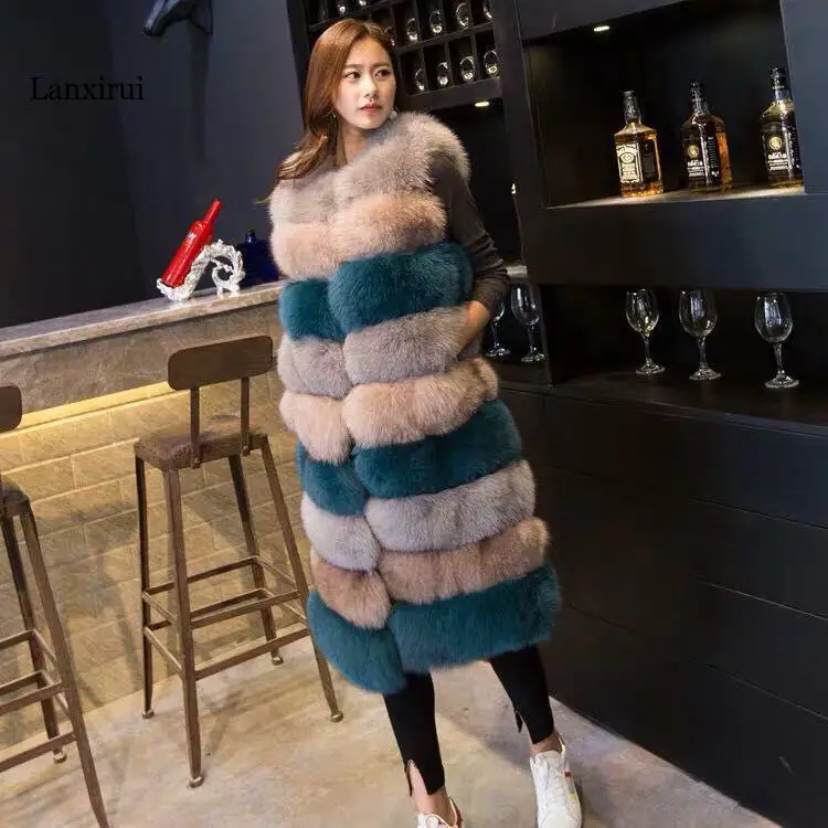 Женский жилет из искусственного лисьего меха без рукавов | Женская одежда