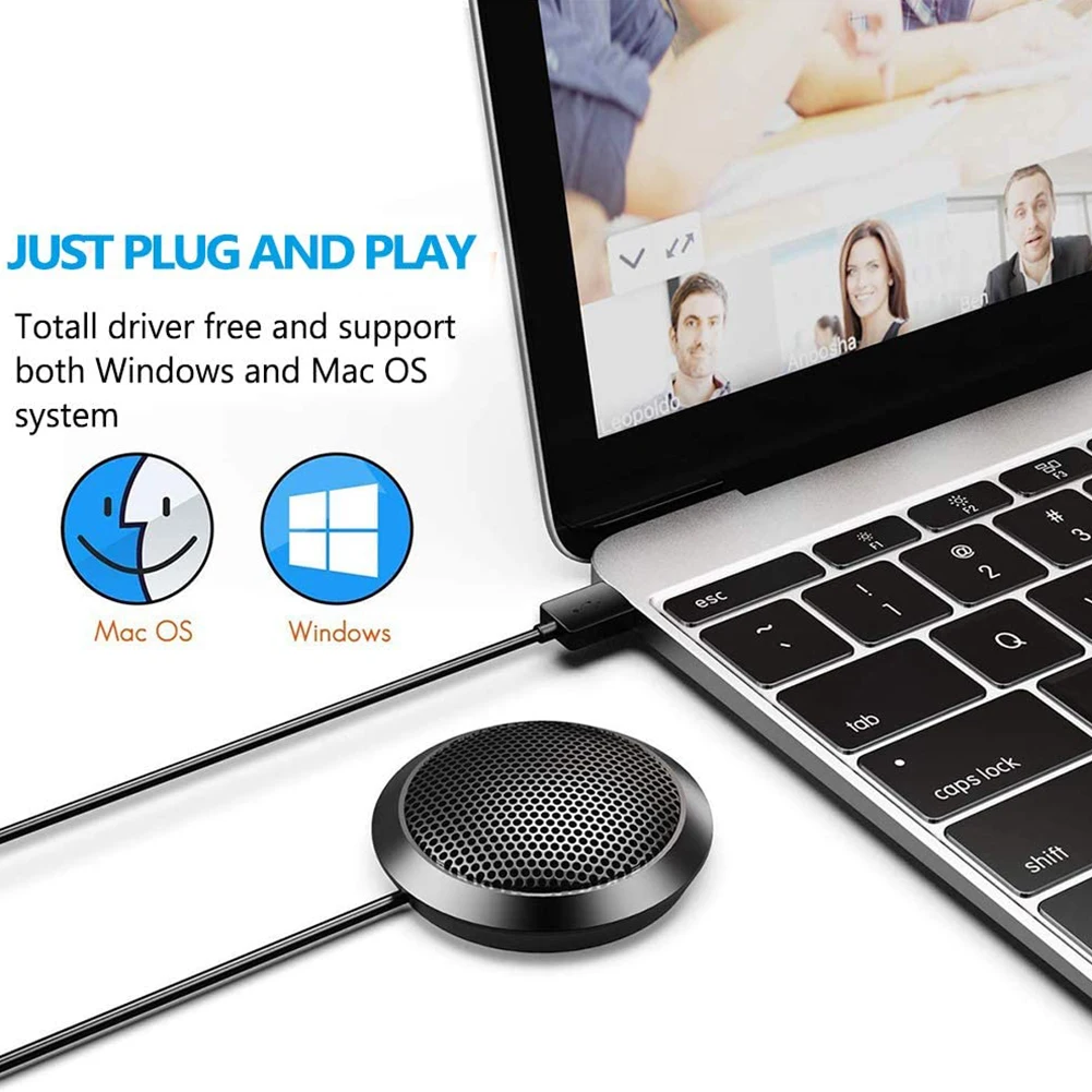 USB конденсаторный микрофон 360 всенаправленный компьютер PC голосовой для