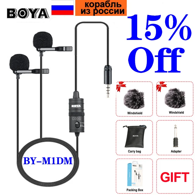 BOYA micrófono BY M1 BY M1DM, para teléfono con cámara, micrófono con solapa, condensador, micrófono para xiaomi Collar, iPhone Xs X Canon, DSLR, PK Rode|micrófonos| - AliExpress