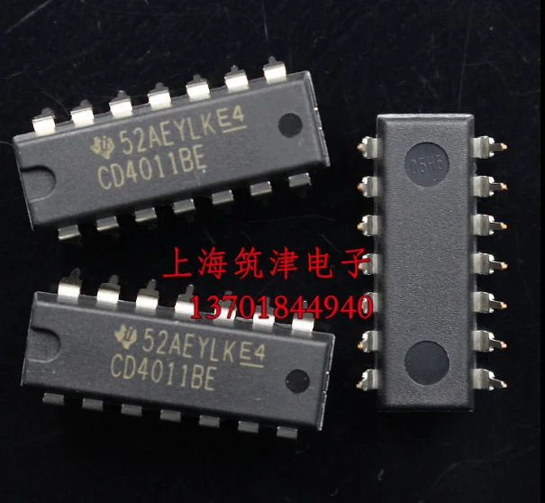Xinyuan 10 шт./лот CD4011BE CD4011 DIP-14 4011 QUAD 2-вход NAND ВОРОТА IC | Электронные компоненты и