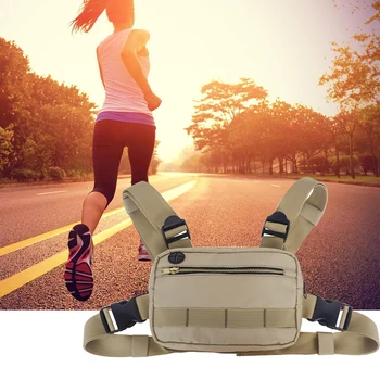 

Chest Bag Fanny Pack Functional Tactical Vest Shape Adjustable Straps Nylon Chest Bag Outdoor Wear Resistant Waist Bag