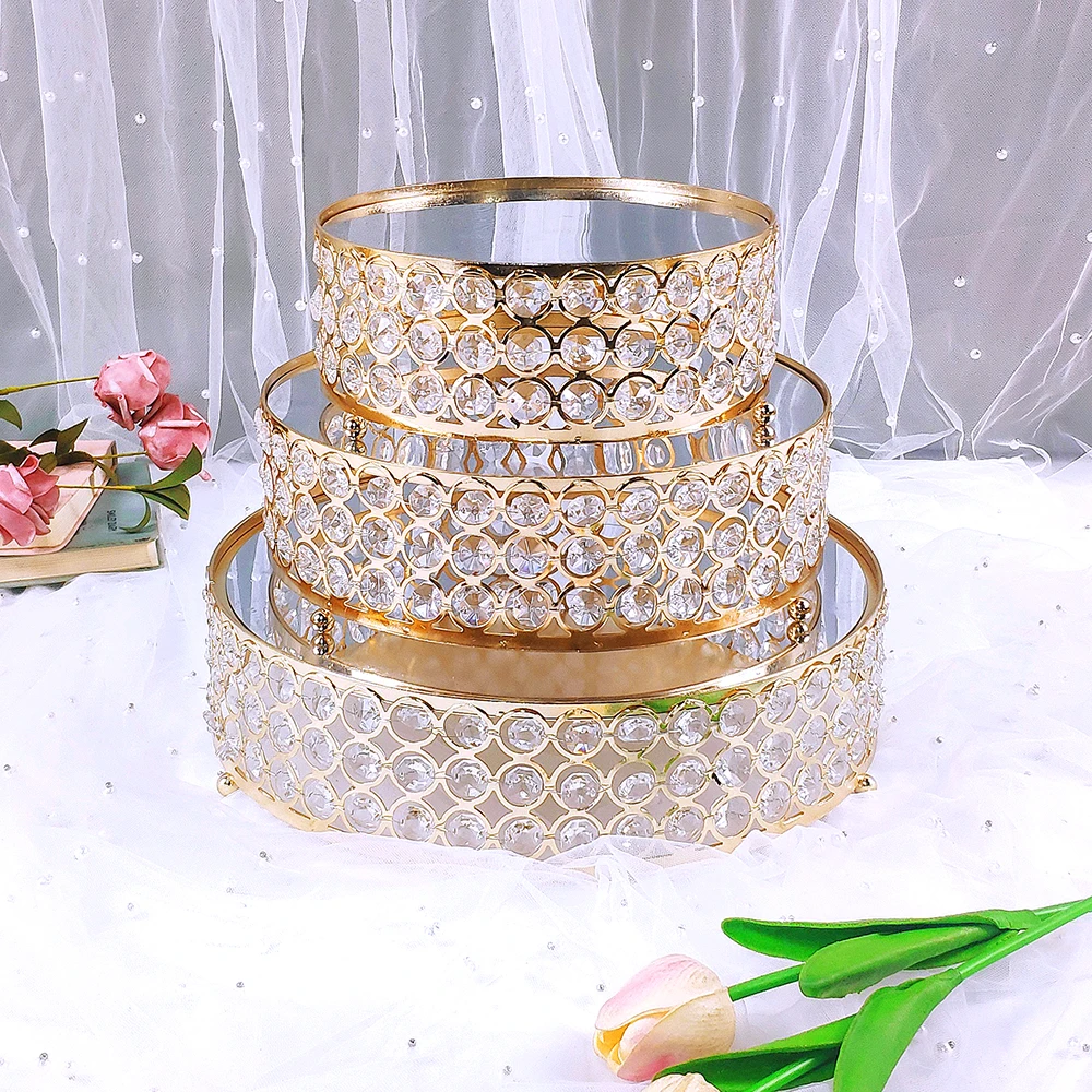 

1pcs crystal Cake Stand Restaurant Hotel Service Tray Kitchen Storage Tray Cake Decoration Tool