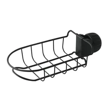 

Home Accessories Iron Sink Hanging Punch Faucet Storage Bathroom Hollow Out Shelves Free Kitchen Drain Storage Rack Organizer