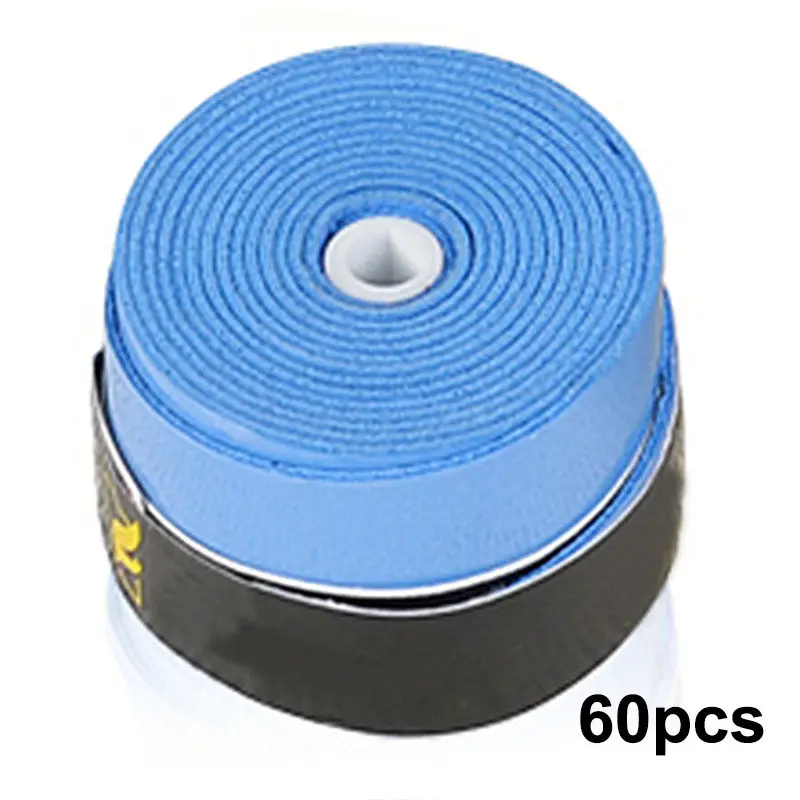 blue 60pcs 20 шт 30 шт противоскользящая мягкая впитывающая пот дышащая теннисная ручка для ракетки ракетка для бадминтона лента обмоточная - Цвет: blue 60pcs