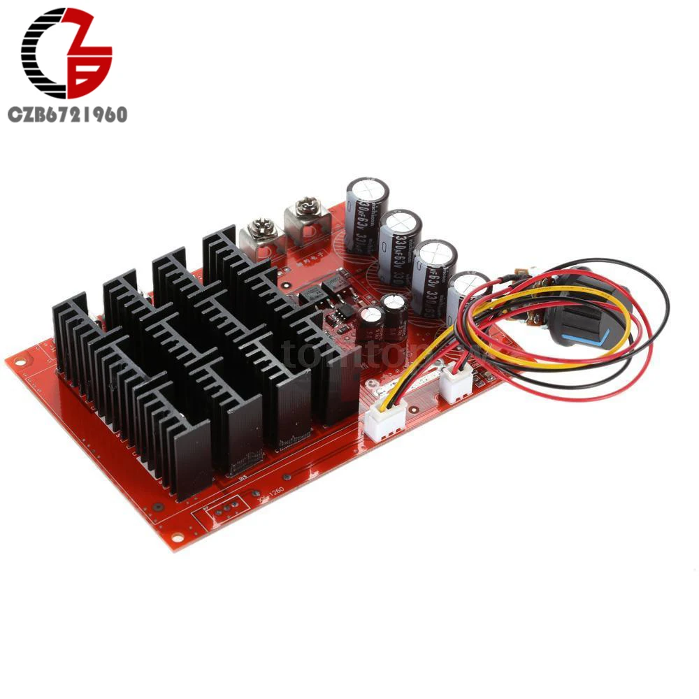 PWM DC контроллер скорости двигателя 10-50 в 60A высокой мощности HHO RC PWM драйвер контроллера Модуль 12 В 24 в 48 в 3000 Вт удлинитель Переключатель на кабеле