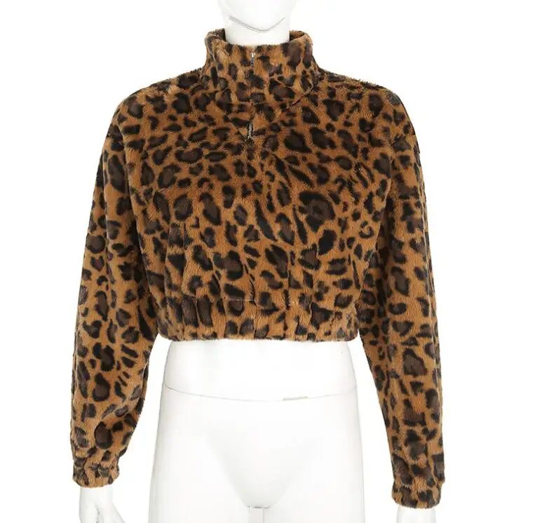 Leopard jacket Новая зимняя женская теплая короткая куртка с высоким воротником - Цвет: Leopard jacket