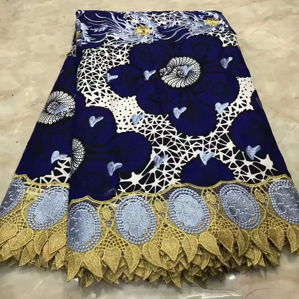 Африканская восковая кружевная ткань Лидер продаж новейшее поступление восковое кружево с кружевной тканью для нигерийских свадебных вечерних платьев LJB2-1