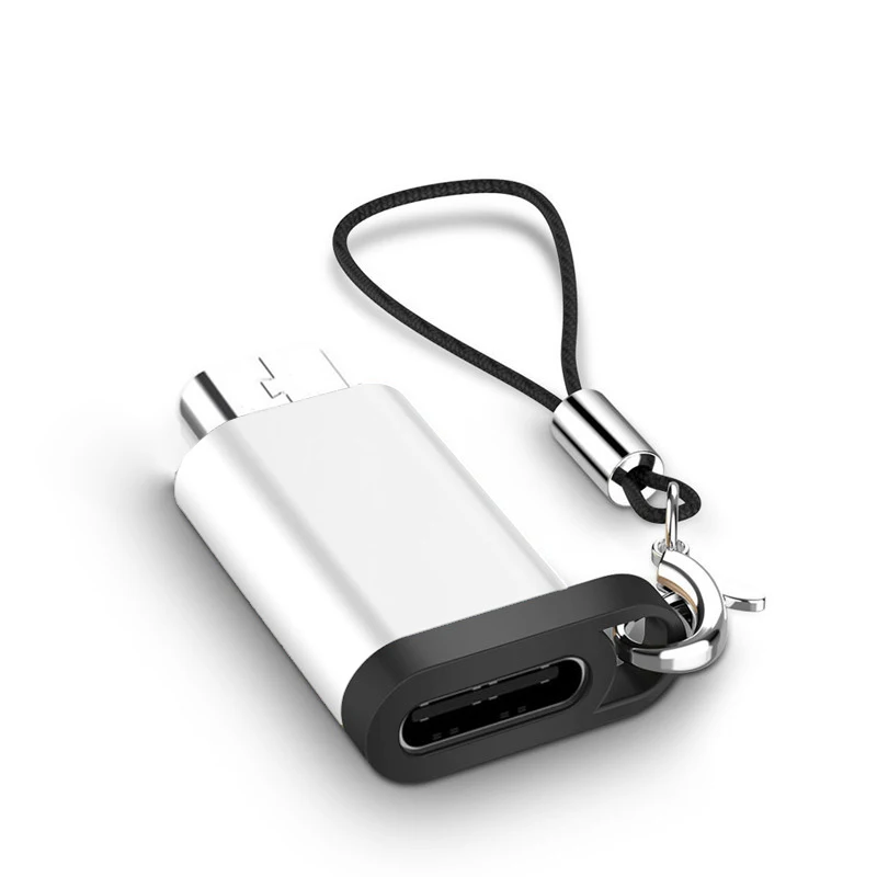 Micro USB Мужской к type C Женский адаптер зарядное устройство кабель конвертер для samsung huawei Micro USB адаптер для передачи данных - Цвет: Серебристый