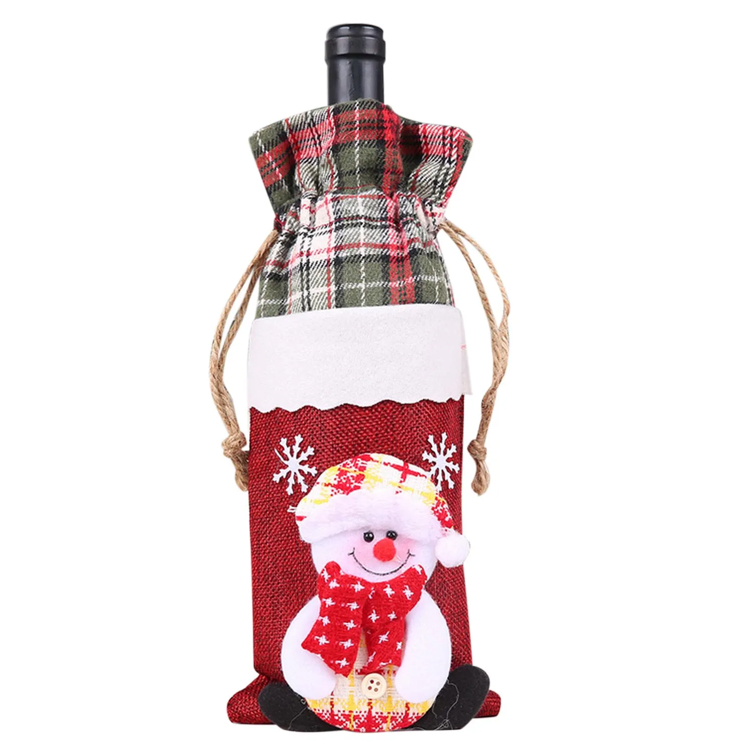 Snowman Behogar Merry Christmas шампанское вино бутылка Подарочная сумка чехол для вечерние фестиваль на стол для домашнего ужина вечерние Navidad украшения - Цвет: Snowman