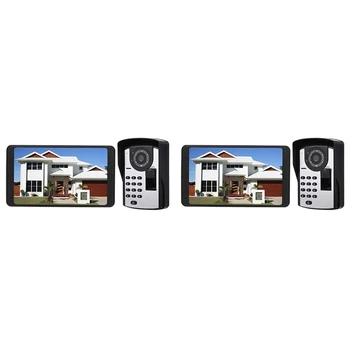 

Wifi Wireless Video Door Phone Doorbell Intercom System Fingerprint Password APP Remote Control 7 Inch Monitor