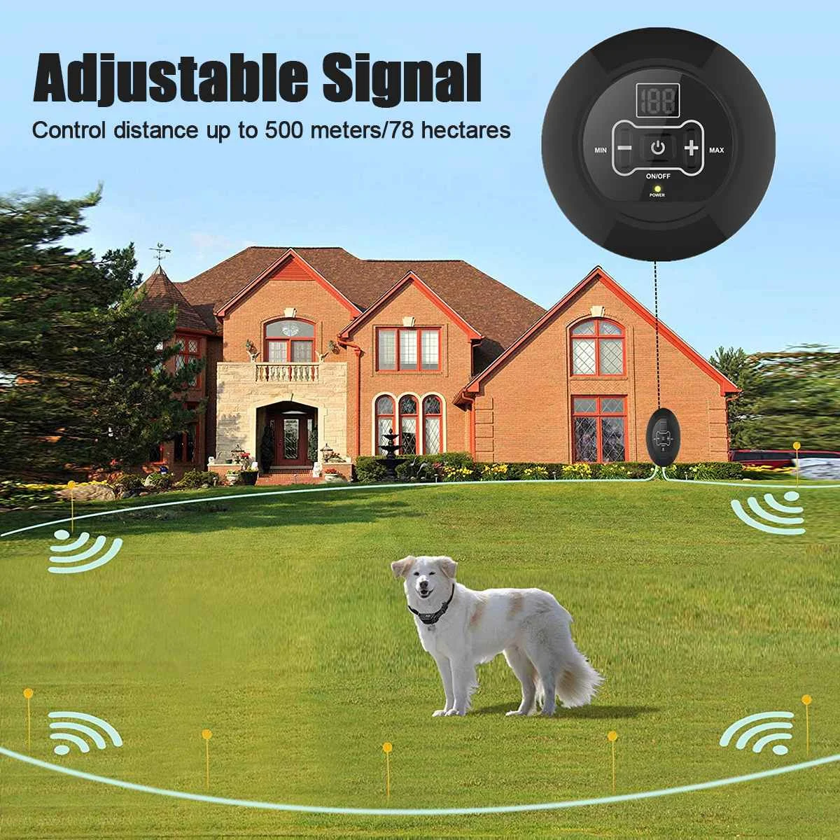 

Pet Wireless Electric Dog Fence Containment System Wireless Signal Transmitter Dog Training Collar with Vibrating Electric Shock