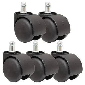 

50mm Office Chair Roller Castor Wheels - Set of 5 - Black
