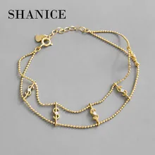 SHANICE 925 пробы Серебряный браслет для женщин девочек Свадьба обручение Персонализированные Алфавит доллар Циркон Круглые Бусины