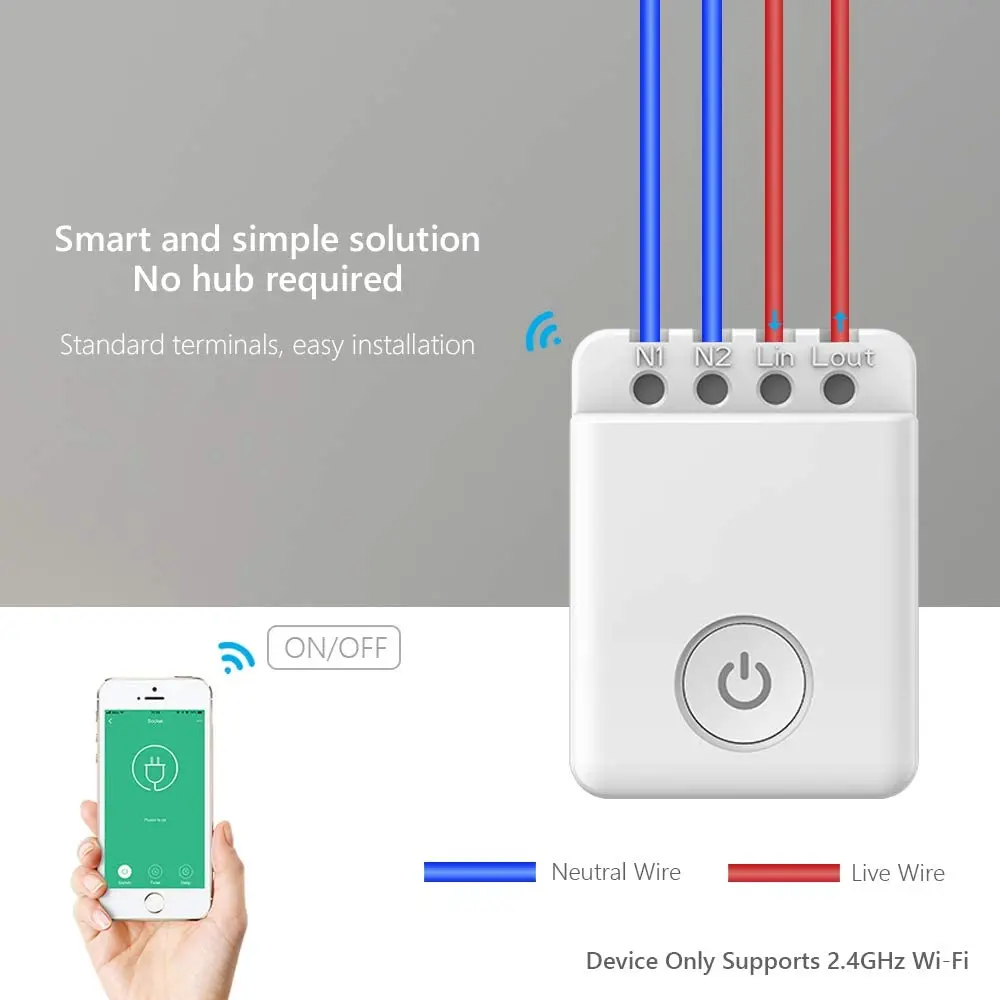 Умный Беспроводной Выключатель BroadLink BestCon MCB1 Wi Fi 2500 Вт работает с Siri и Alexa 100 ~ 240