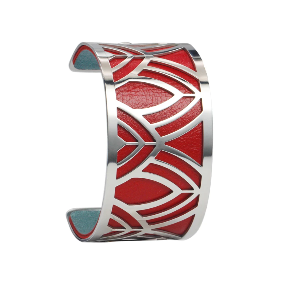 blue red Legenstar Argent браслеты и браслеты для женщин Bijoux Браслеты-манжеты браслет из нержавеющей стали манкетный сменный кожаный - Окраска металла: blue red
