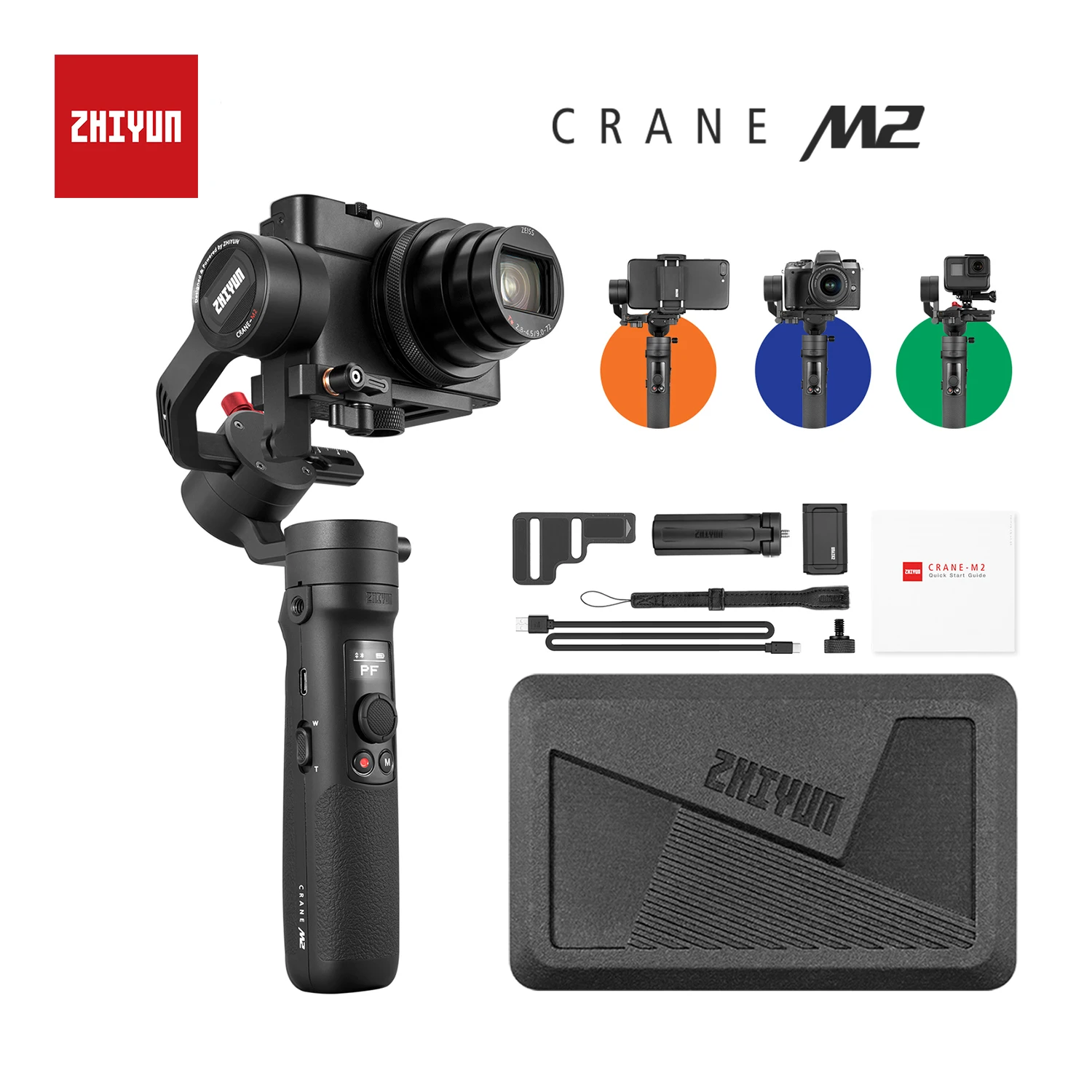 3-осевой стабилизатор ZHIYUN Crane M2 Ручной Стабилизатор Для беззеркальных компактных