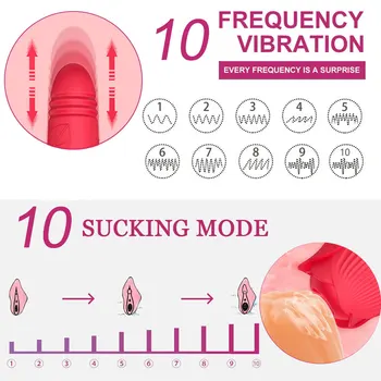 Rose Shape Sucking Vibrator Dildos Vagina Massage Double Heads Vibrator Sex Toys for Women Nipple Sucker Clitoris Stimulation 6