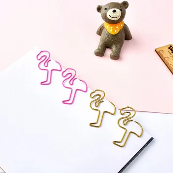 

24Pcs/lot Beautiful Flamingo Bookmark Planner Paper Clip Metal Material Bookmarks For Book Stationery School Office Supplies