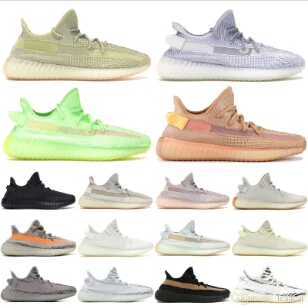 

2020 Lundmark Reflective glow Cloud White Running Shoes with box Kanye West designer shoes Men Women Black Static Antlia Synth