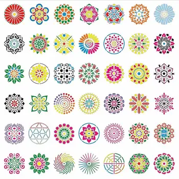 

42pcs Round Mandala Painting Templates Stencils for DIY Rock Scrapbook Embossing G8TA