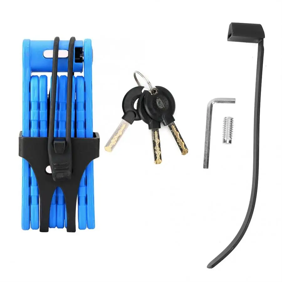 

Portable Blue Anti-theft Security Foldable Lock for Bike Bicycle Motorcycle Electrombile candado