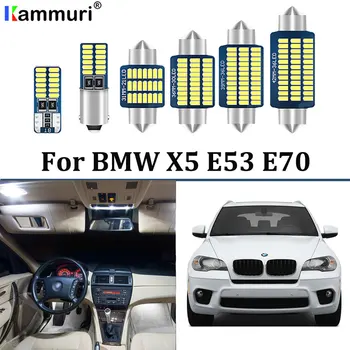 

100% Perfect White Error Free Canbus LED bulb interior Map Dome light + License Plate Lamp Kit For BMW X5 E53 E70 (2000-2013)