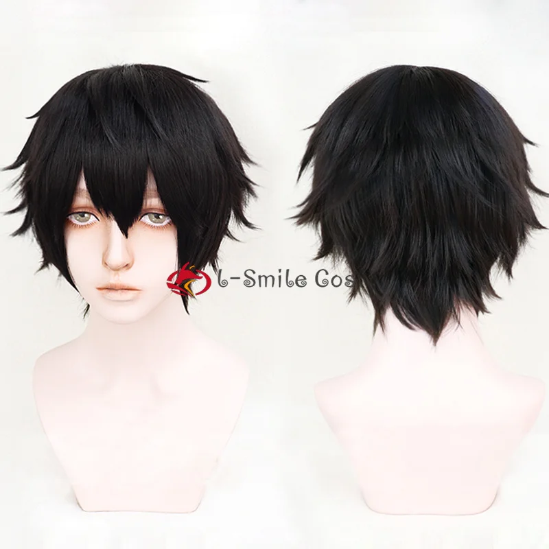 

Anime takt op Destiny Takt Asahina Short Black Cosplay Wigs Heat Resistant Synthetic Hair Halloween Party Role Play + Wig Cap