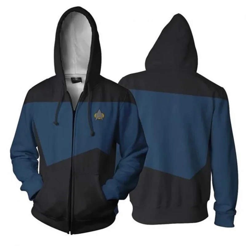 Star Voyager Trek Hoodies 3D Print Men Hoodie Hoody Man 힙합 캐주얼 코트 스웨터 (지퍼 포함)
