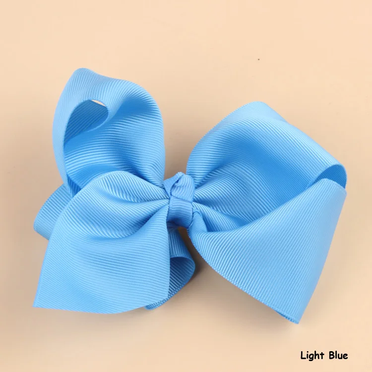 light blue 1 шт. бантик из тесьмы для волос заколка в виде цветка головной убор аксессуары оранжевый розовый зеленый желтый белый черный головной убор - Цвет: light blue