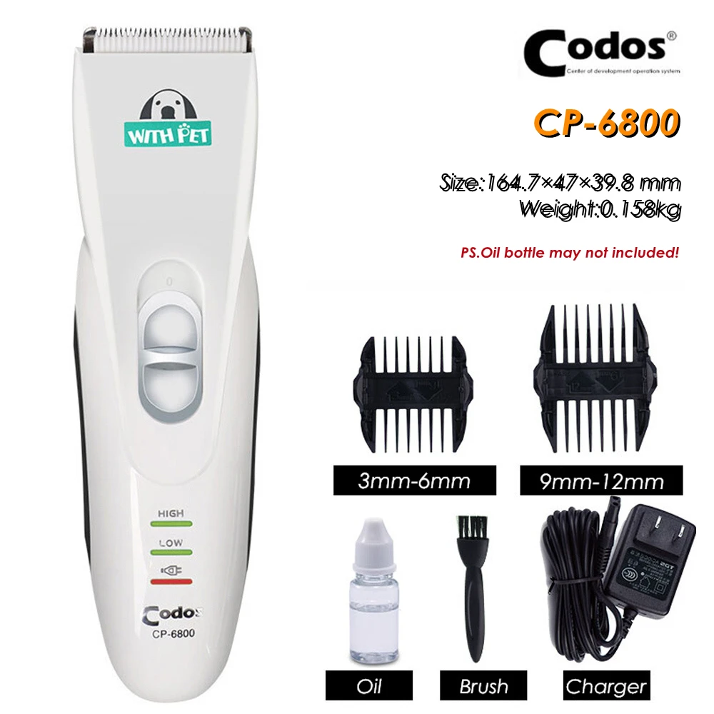 Pet Clipper Dog Hair Trimmer Rechargeable Electrical Codos CP6800 9600