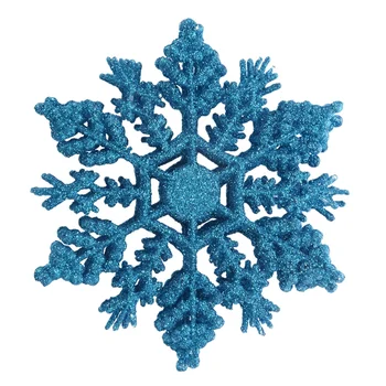

24Pcs Snowflake Ornaments Christmas Glitter Snowflakes Hanging Crafts for Christmas Tree Party Decorations (Blue)
