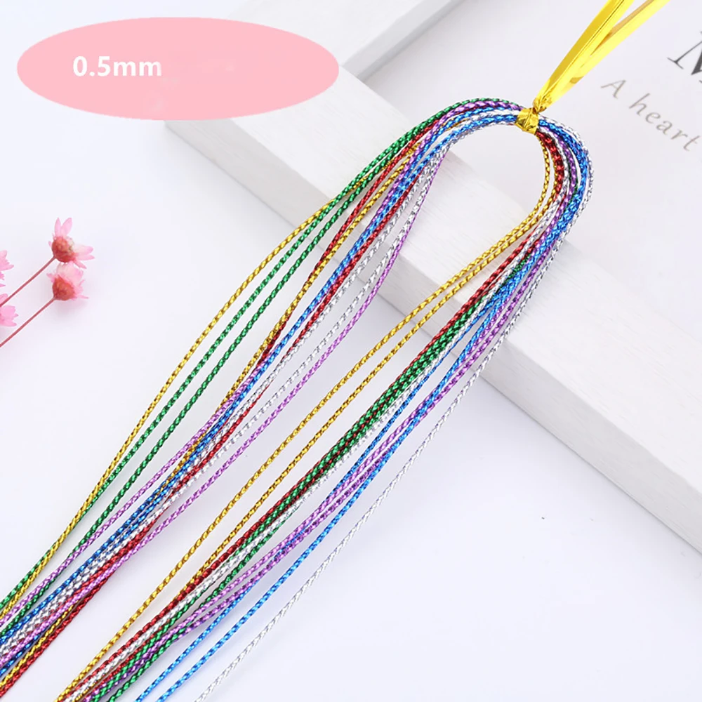 0.5mm12pcs pure 93 см 5/6/12 шт Шелковый шнур инструмент для Плетения КОС Вязание веревки DIY цветной ободок для девочек, "конский хвост", струны для волос Средства для укладки волос - Цвет: 0.5mm12pcs pure