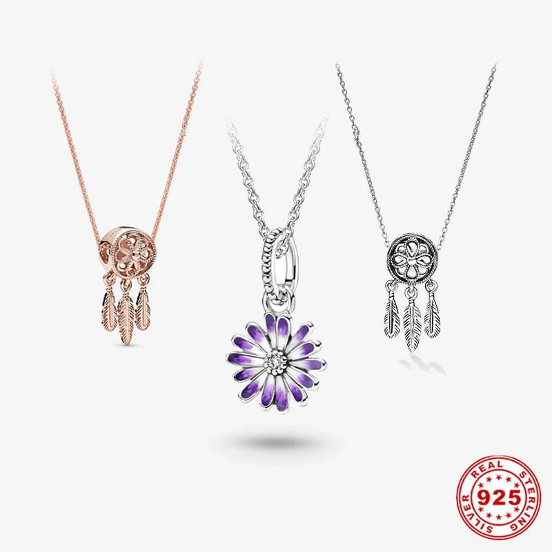S925 Sterling Silver Color Pendant Necklace Colorful Dream Fit Original Pandora For Women Luxury Jewelry | Украшения и аксессуары