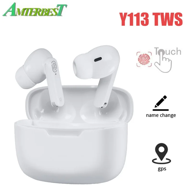 AMTERBEST Y113 TWS Wireless Headphones Bluetooth Earphones with Microphone Touch Control Sport Headset Earbuds for Ios Android