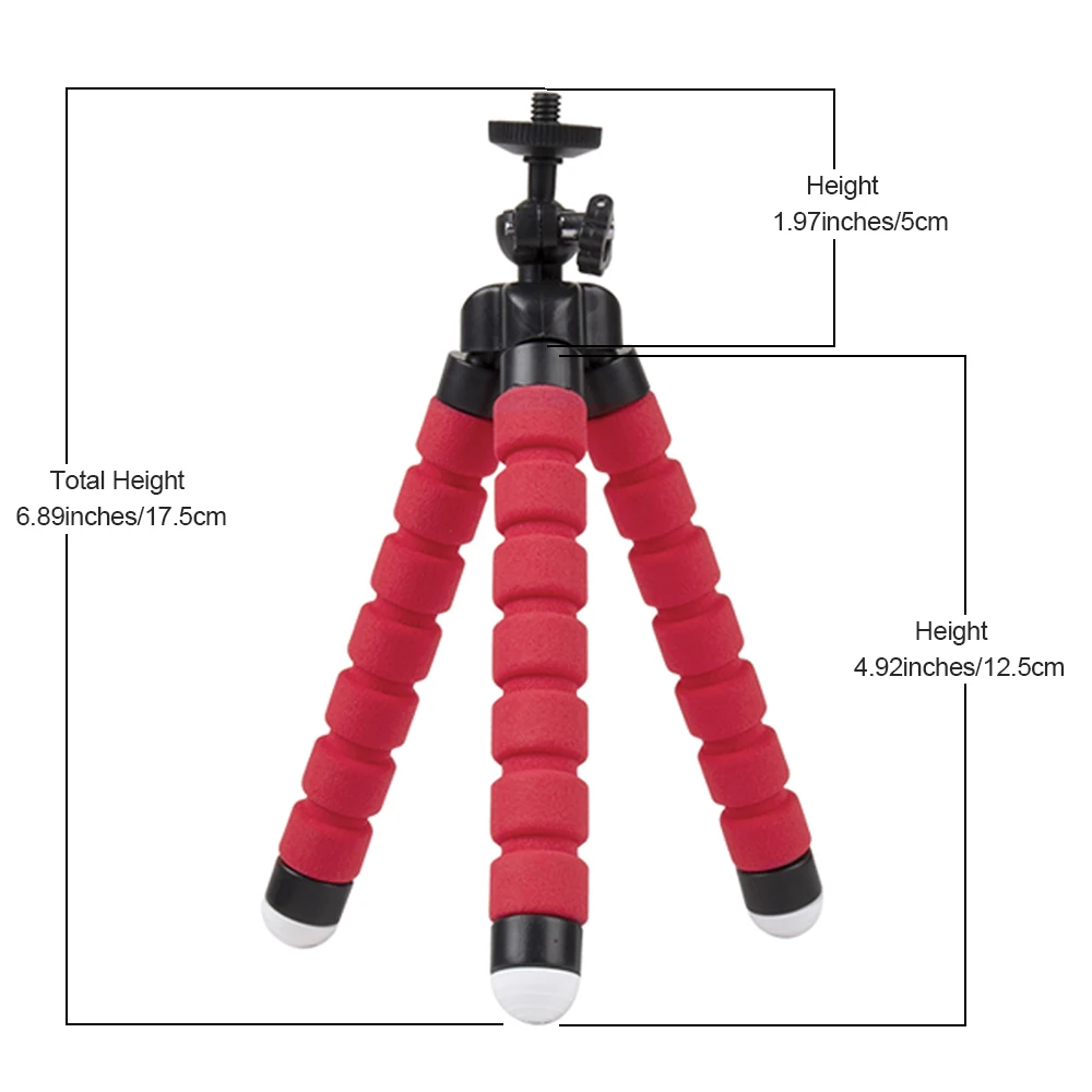 DRECURN Flexible Mini Sponge Tripod for Mobile Phone Holder Clip Stand Camera Gopro 8 7 IPhone Xiaomi Samsung Tripods Monopod phone tripod,mini tripod,flexible phone tripod