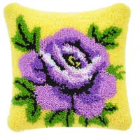 Flowers-2-Cushion-Latch-Hook-Kit-Pillow-Mat-DIY-Craft-Flower-42CM-42CM-Cross-Stitch-Needlework - Цвет: Розовый